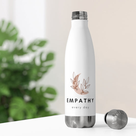 Inspirational Empathy Everyday Stainless Steel Insulated Bottle - White Thermal Water Flask, Eco-Friendly Gift