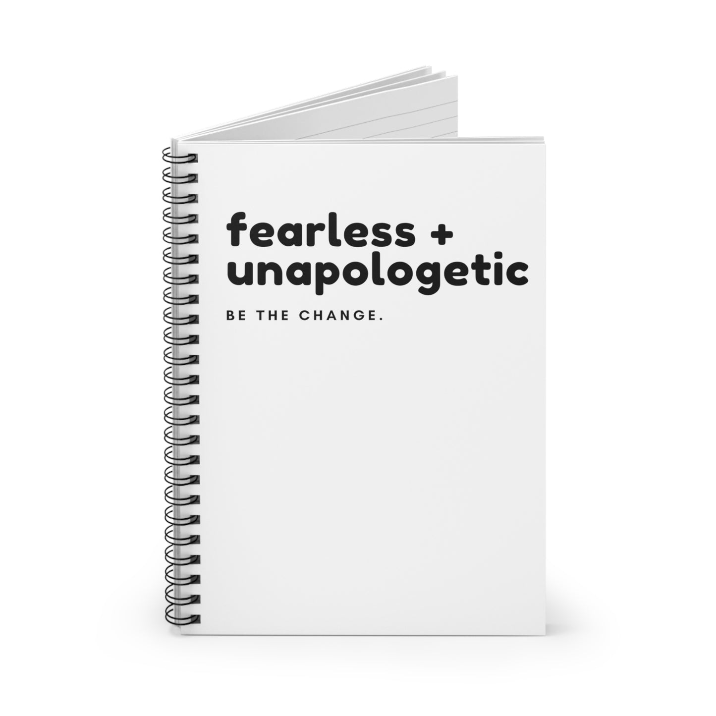 Inspirational Quote Spiral Notebook - "Fearless & Unapologetic" - Motivational Journal for Writing and Note-Taking