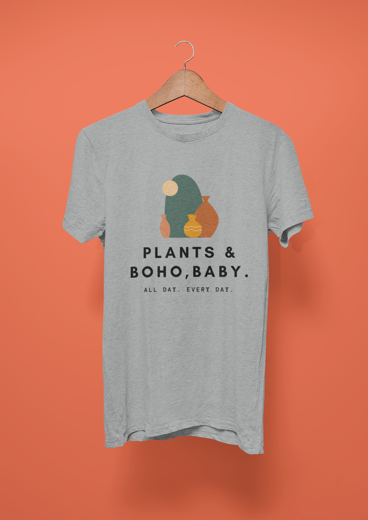 Boho Chic Plant Lover T-Shirt, Casual Graphic Tee, Modern Botanical Shirt, Trendy Gift for Gardeners, Unisex Apparel