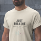 Inspirational Just Breathe T-Shirt, Mindfulness Quote Tee, Positive Message, Moon and Leaves Graphic