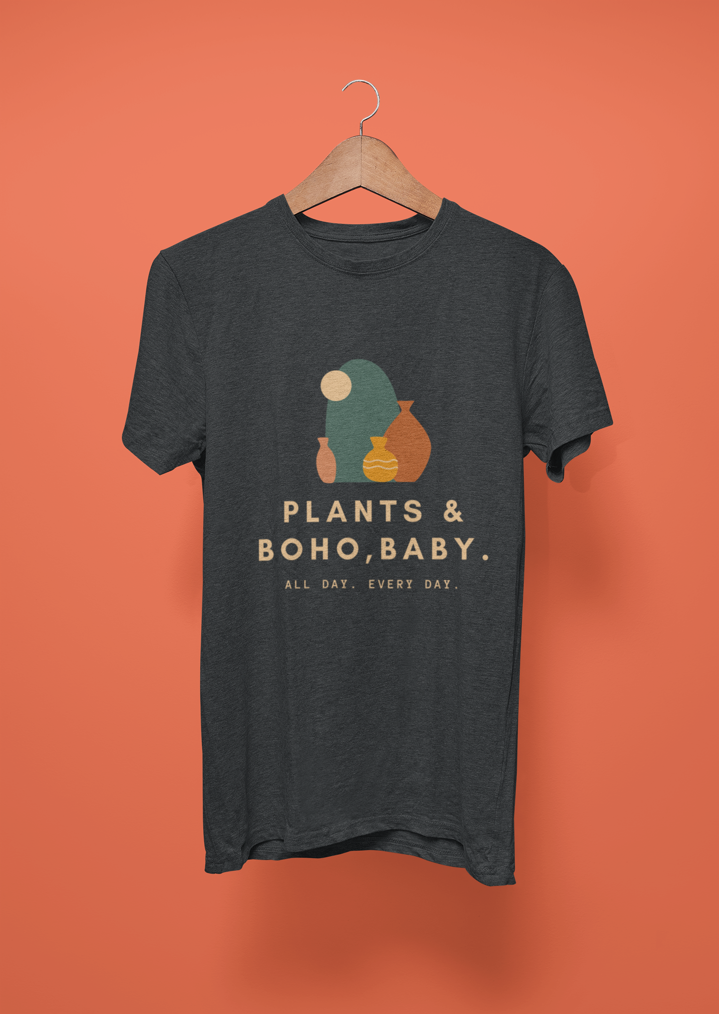 Boho Chic Plant Lover T-Shirt, Casual Graphic Tee, Modern Botanical Shirt, Trendy Gift for Gardeners, Unisex Apparel