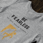 Be Fearless Gold Glitter T-Shirt, Inspirational Quote Tee, Motivational Gym Shirt, Unisex Clothing, Positive Message Apparel