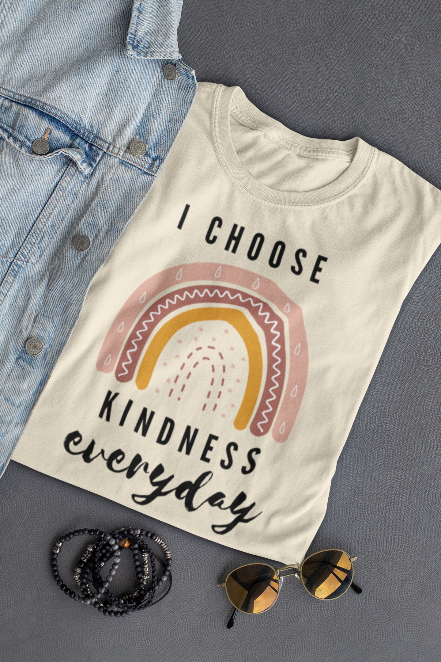 Inspirational Rainbow T-Shirt, I Choose Kindness Everyday, Positivity Graphic Tee, Unisex Comfortable Cotton Shirt, Gift Idea