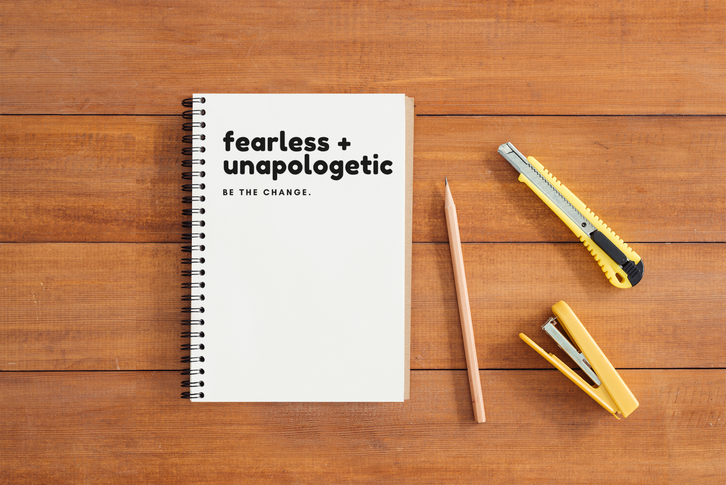 Inspirational Quote Spiral Notebook - "Fearless & Unapologetic" - Motivational Journal for Writing and Note-Taking