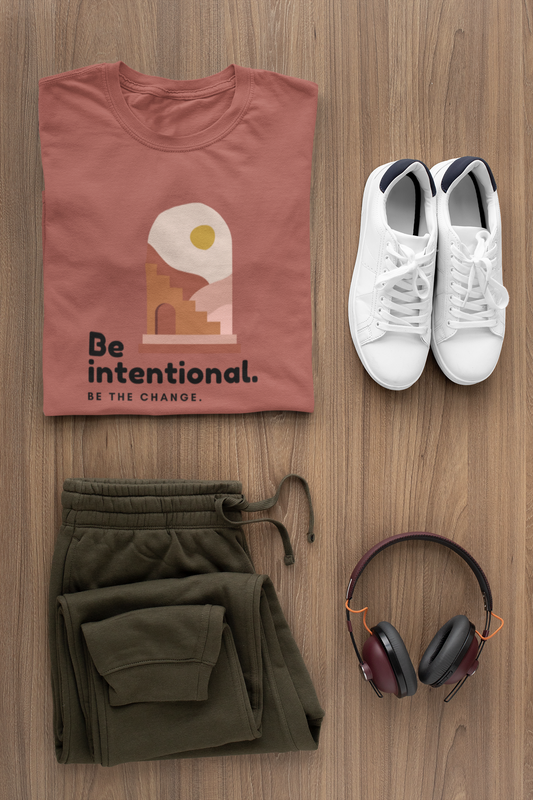 Inspirational Quote T-Shirt, Be Intentional, Be The Change, Positive Message, Minimalist Design, Unisex Apparel, Gift Idea