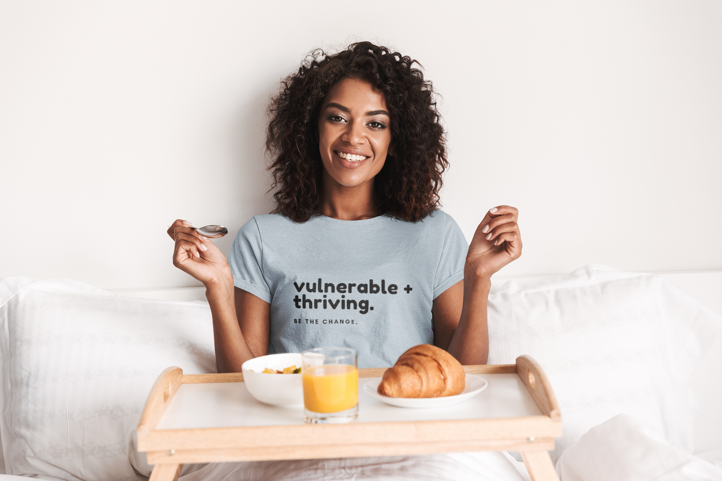 Inspirational Quote T-Shirt, "Vulnerable + Thriving, Be the Change" Tee, Motivational Shirt, Positive Message Top, Unisex Clothing