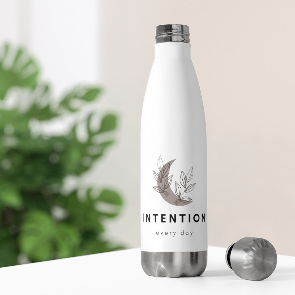 Stainless Steel Insulated Water Bottle - "Intention Every Day" Motivational Design, Reusable Drinkware for Hydration