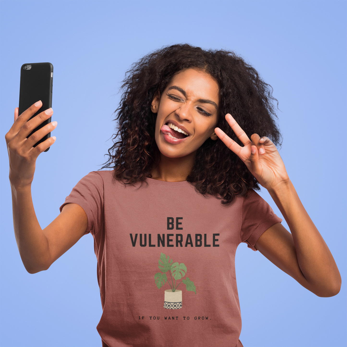 Inspirational Quote T-Shirt, Be Vulnerable Motivational Shirt, Plant Design, Unisex Tee for Personal Growth and Mindfulness